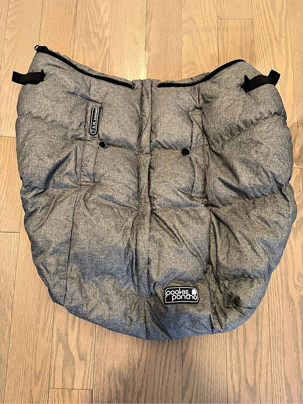 7 A.M. Enfant Pookie Poncho Gray & Black